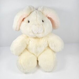 Vintage 1982 Gund Plush Bunny Rabbit Cream White Pink Stuffed Animal 80s Easter‎